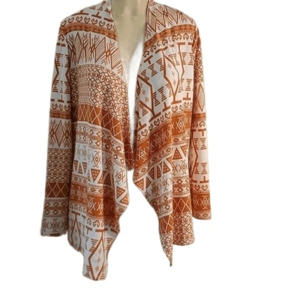 Sweet Candy Orange Cream Aztec Print Open cardigan Size S